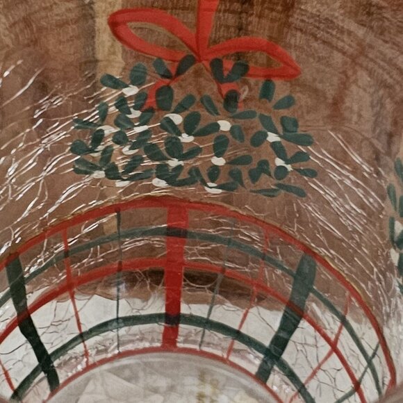 Fifth Avenue Crystal Mistletoe Hurricane Candle Holder 6" tealight votive New - Picture 8 of 15